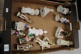 A mixed collection of Continental, Staffordshire figurines: ( 1 tray)