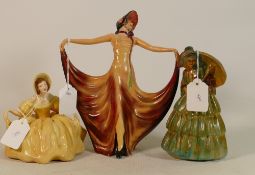 Wade cellulose 1930s figure Curtsey: (Restoration to neck) together with Sunshine ( some paint