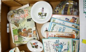 A collection of Thelwell Pony themed items to include: books, pottery annuals, wall plates etc