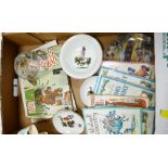 A collection of Thelwell Pony themed items to include: books, pottery annuals, wall plates etc