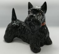 Large Black Pottery Scottie Scottish Terrier Dog: height 24cm