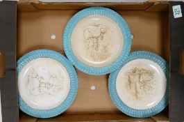 A collection of early 19th century Royal Doulton & Pinder Bourne plates decorated with various