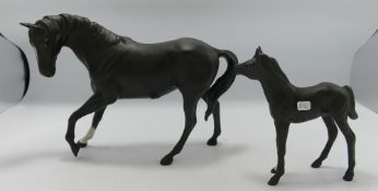 Beswick Black Beauty & Foal: both boxed(2)