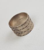 Silver solid thick band ring, size N, 6.2g: