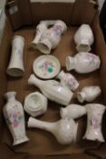 A collection Aynsley little sweet heart floral decorated vases and pin trays: