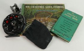 A collection of vintage fishing related items to include: Allcocks small spinning reel, Grice &