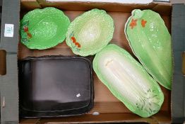 A collection of Beswick Ware items including: cabbage and celery dishes, Seashell large dish