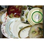 A collection of decorative Cabinet plates & dishes including: Royal Doulton, Carlton Ware,