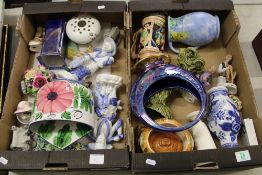 A mixed collection of items to include: decorative pottery, wall plaques, German beer stein etc (