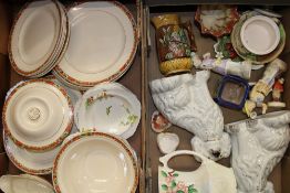 A mixed collection of items to include: Staffordshire dog figure, series ware bowl, Continental jug,