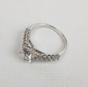 Ladies Silver solitaire ring , size R,3.g