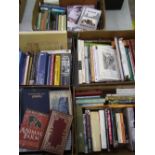 A large collection of books with mixed themes history, places, literature etc: 5 trays.