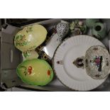 A mixed collection of items to include: Cartlon Australian patterned dishes, similar vases,