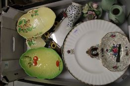 A mixed collection of items to include: Cartlon Australian patterned dishes, similar vases,