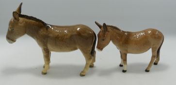 Beswick Donkey 2267A: and 2210 foal (2)