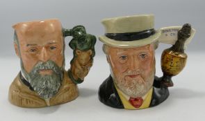 Royal Doulton small Collectors club Character Jugs: Sir Henry Doulton D7057 and George Tinworth