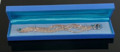 Sterling silver multi stranded 6.5?bracelet, QVC brand new and boxed, 19.3g.