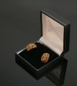 9ct rose gold pair diamond cut half hoop earrings: brand new & boxed QVC, 3.2g.