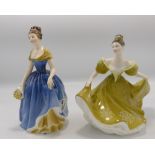 Royal Doulton Lady Figures:Melanie HN2277 & Lynne HN2329(2)