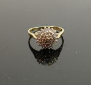 18ct diamond cluster ring, .25pts, size M, 3.3g: