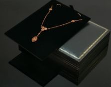 9ct rose gold scrolled ornate necklace : QVC brand new & boxed, 4.5g.