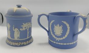 Wedgwood Jasperware R J Mitchell commemorative Tyg: together with classically decorated
