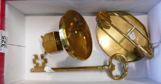 Brass Trench Art Matchbox Holder: similar ashtray & novelty key shaped bottle opener