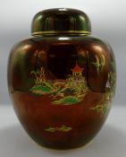 Large Carlton Ware Rouge Royal Ginger Jar: height 22cm