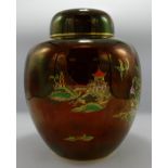 Large Carlton Ware Rouge Royal Ginger Jar: height 22cm