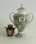 Aynsley Lidded Vase: together with similar Commemorative Vase, height of tallest 23cm(2)