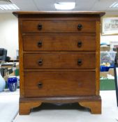 Apprentice Piece: Wooden Small Chest Of Drawers. Missing 1 handle to bottom drawer.