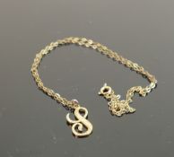 9ct gold musical pendant and chain, 1.5g: