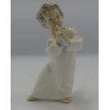 Small Lladro Figure of Angel playing Pipes: height 15cm