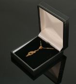 9ct gold Filigree drop pendant & 18 inch chain: brand new & boxed QVC, 1.9g.