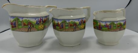 Newhall Pottery Graduated Jug Set: height of tallest 14cm(3)