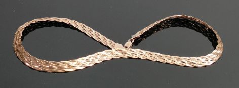 Silver rose gold plated herringbone necklace: QVC brand & boxed, 14.3g.