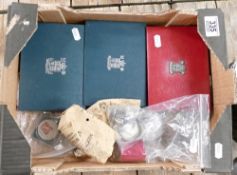 Group of UK coins and sets including Victorian silver crown: Three cased year sets 1986, 90 & 91,