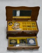 A collection of costume jewellery and items: including Hohner miniature harmonica, commemorative