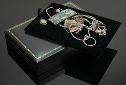 A collection of Silver jewellery: including several necklaces, Wedgwood jewellery, pendants etc.