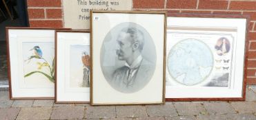 Four Framed items to include: Portrait Prints, Watercolour Still Lifes & Nautical item(4)