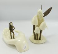 Minton Pottery & Bronze Seconds Figures: Meadowsweet & Tom Thumb(2)