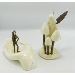 Minton Pottery & Bronze Seconds Figures: Meadowsweet & Tom Thumb(2)