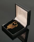 9ct pair of gold filigree leaf earrings: QVC brand new and boxed, 2g.