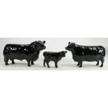 Beswick Aberdeen Angus family: Comprising Bull 1562, Cow 1563 and Calf 1827A (3).