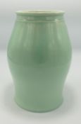 Signed Susie Cooper Pale Green Glazed Studio Vase: height 23cm