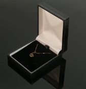 9ct gold Coil pendant & 17inch chain: brand new & boxed QVC, 2.4g.