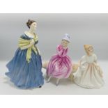 Royal Doulton Seconds Lady Figures: Young Dream HN3170, Adrienne HN2304 & Amanda HN2996(3)