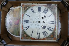 Various painted and brass clock dials: