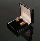 9ct Spanish Candela pair of half hoop earrings : QVC brand new & boxed, 4.2g.