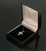 9ct gold crucifix & 17.5 inch chain: brand new & boxed QVC, 2.7g.